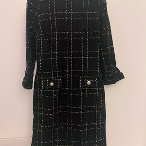Alexia Admor Black Plaid Long Sleeve Dress